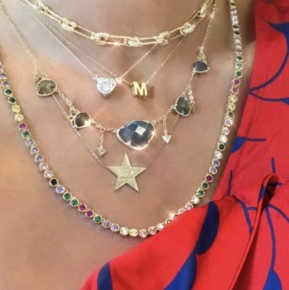 NEW Melinda Maria Gold Rhinestone Heart Necklacin - Picture 8 of 8